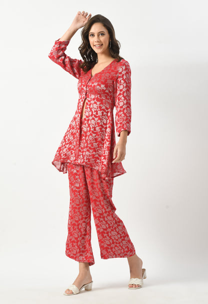 Ravishing Red Indo-Western Co-Ord Set