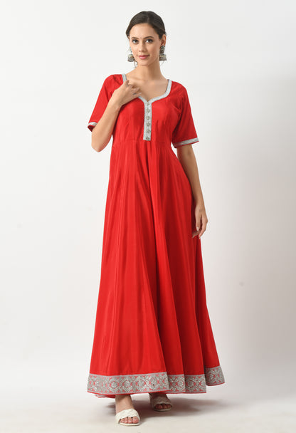 Ruby Red Anarkali Suit