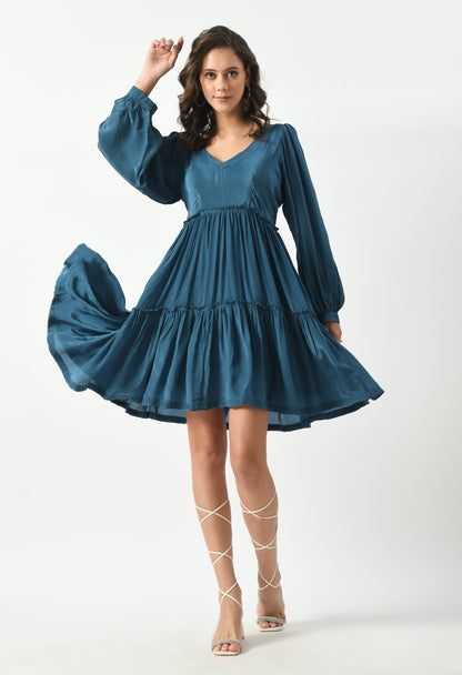 Blue Bliss Frill Dress