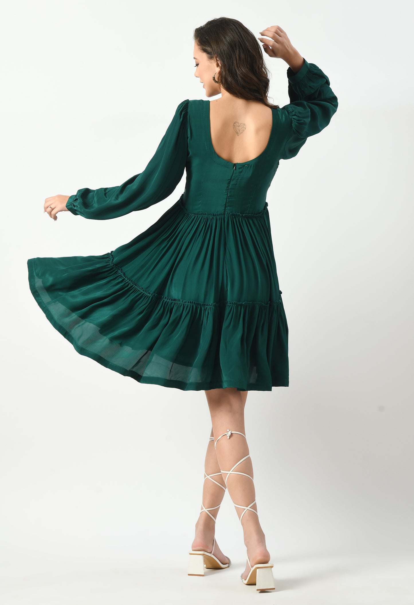 Green Envy Frill Dress