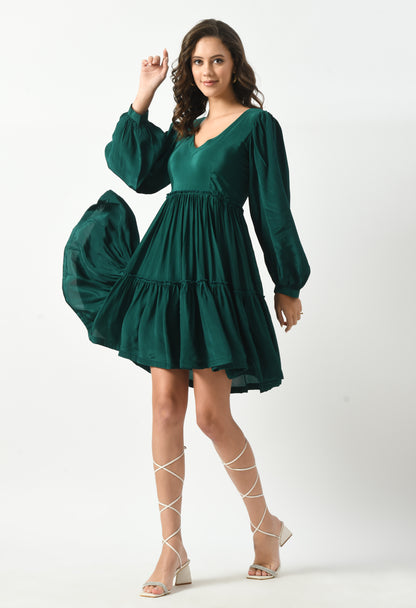 Green Envy Frill Dress