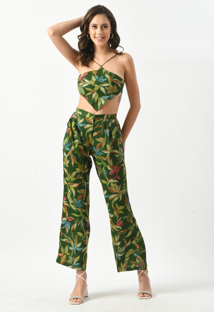 Dark Green Summer Breeze Co-Ord Set